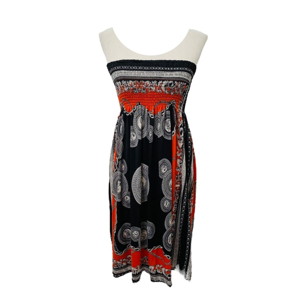 Shui Si Qing Woman’s Halter Dress Sheer Multicolor Black Strapless One Size